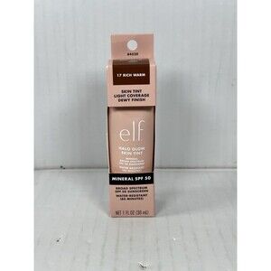 ELF E.l.f. Halo Glow Skin Tint SPF 50, 17 Rich Warm NEW Exp 3/27